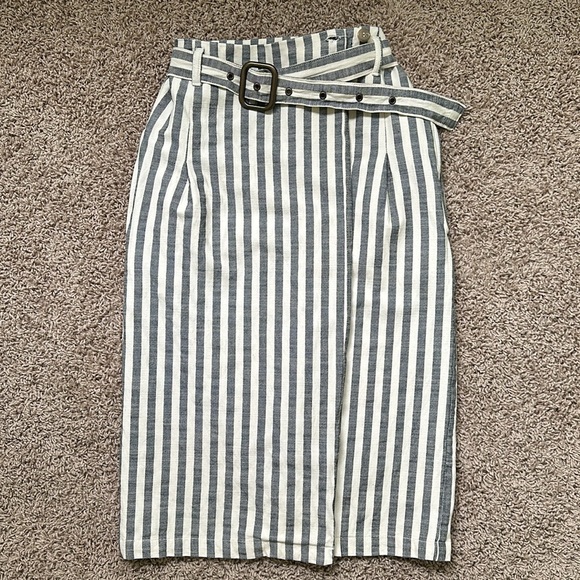 Anthropologie Wrap Striped Belted Pencil Wrap
Skirt - Picture 3 of 15
